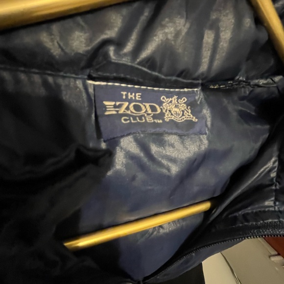 IZOD Vintage 80’s windbreaker jacket Men’s L navy blue with zip in hood - Picture 2 of 5